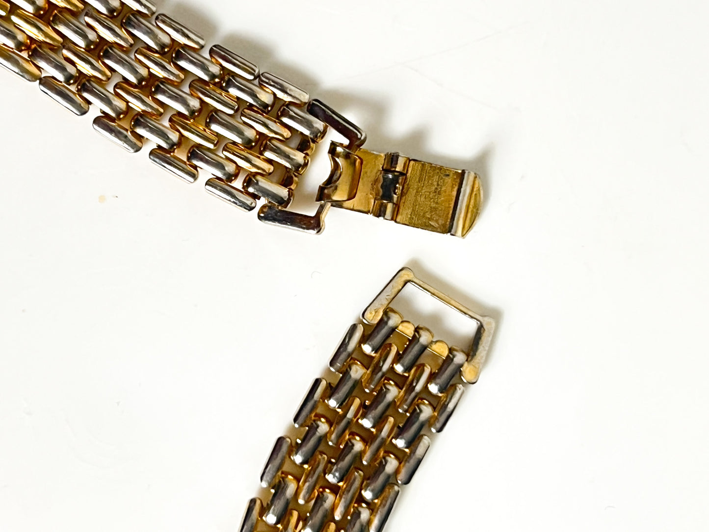 Collier Ras-de-cou Vintage années 80 90Maille Serpent Plate Dorée