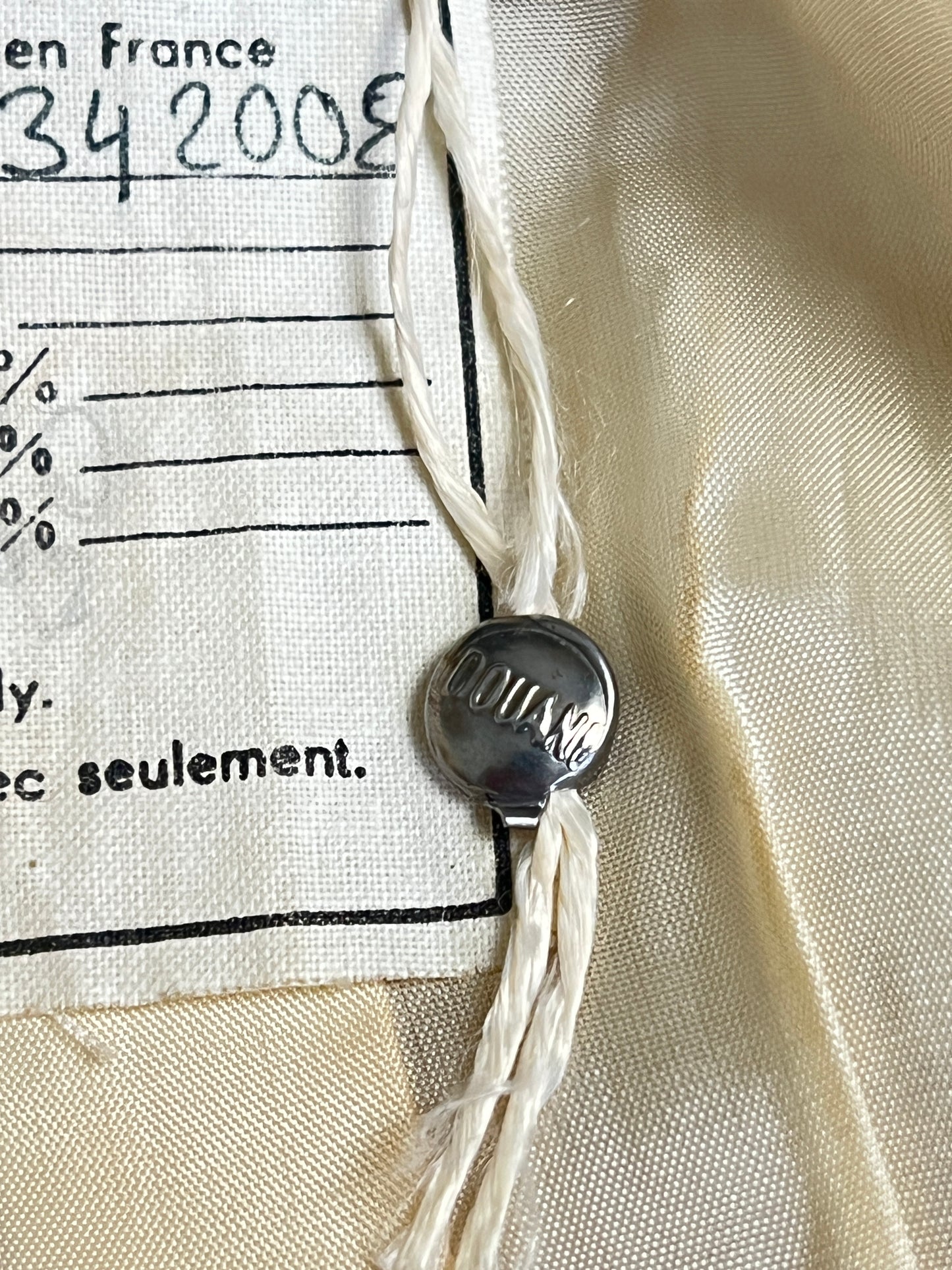 Veste Blazer Vintage Luxe J. FATH PARIS - Ivoire Fils Dorés - Coupe Cintrée - T 38