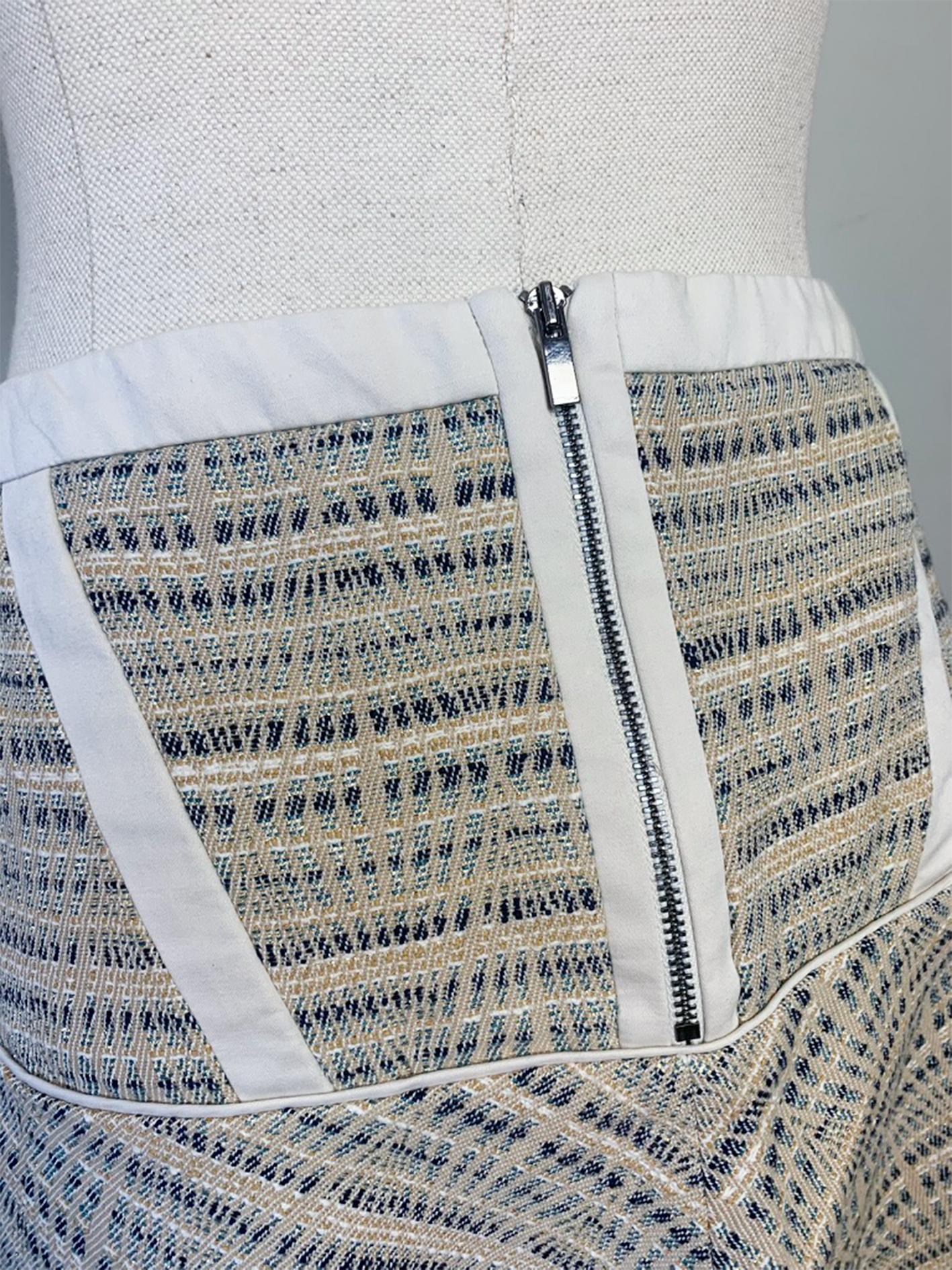 Jupe courte trapèze en coton et lin Comptoir des Cotonniers