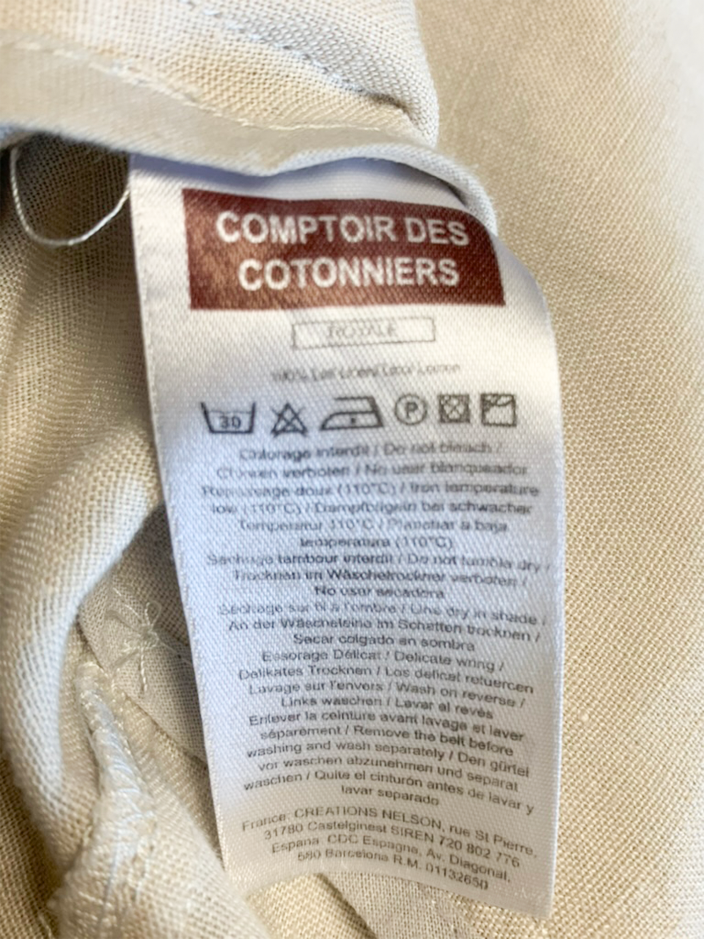 Jupe taille haute crème en lin Comptoir des Cotonniers