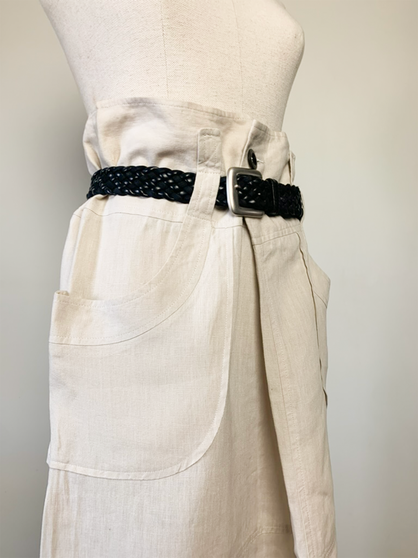 Jupe taille haute crème en lin Comptoir des Cotonniers