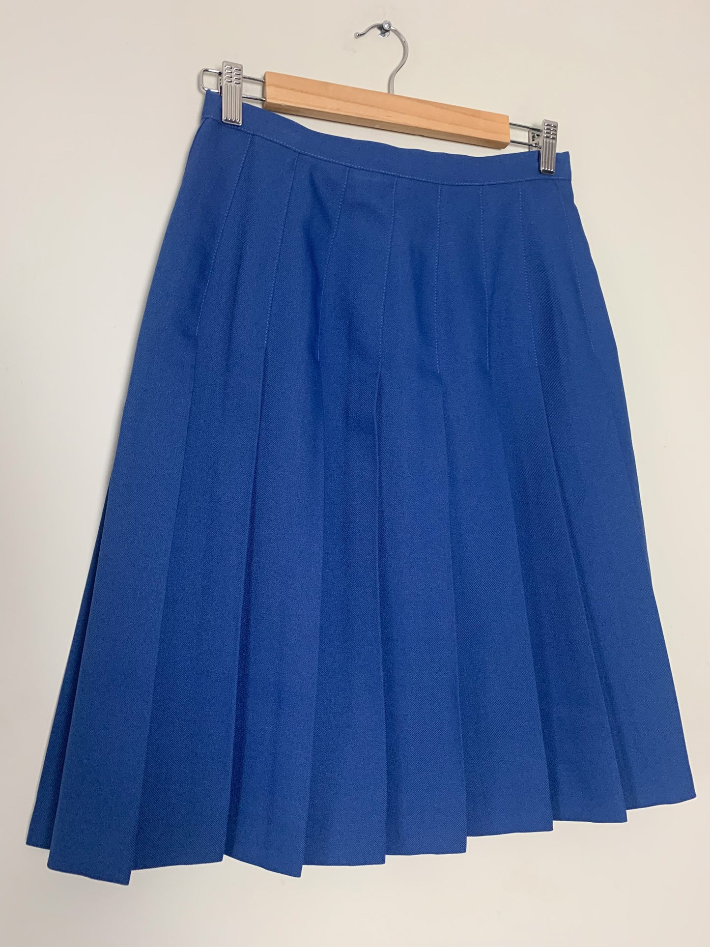 Jupe Plissée Vintage Midi Bleu Royal - Années 70/80 - Élégance Classique Rétro - T. 38 FR (M)