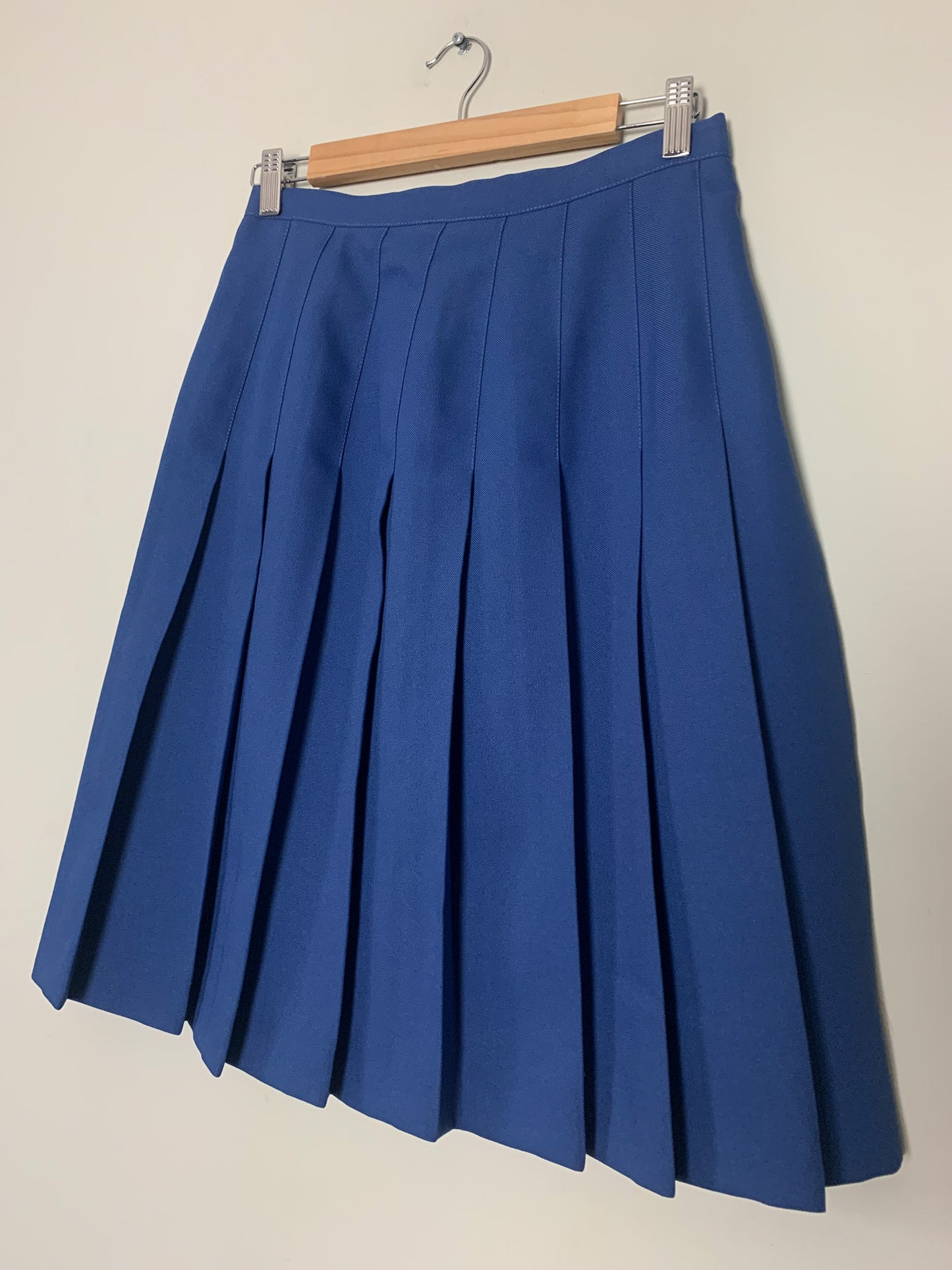Jupe Plissée Vintage Midi Bleu Royal - Années 70/80 - Élégance Classique Rétro - T. 38 FR (M)