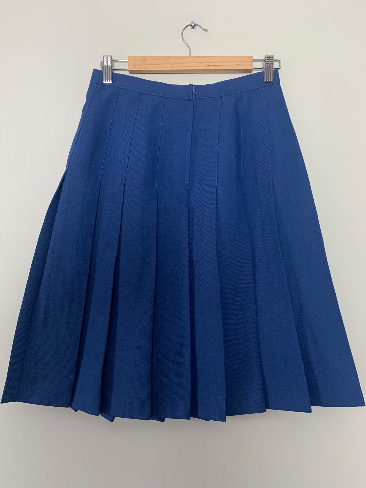 Jupe Plissée Vintage Midi Bleu Royal - Années 70/80 - Élégance Classique Rétro - T. 38 FR (M)