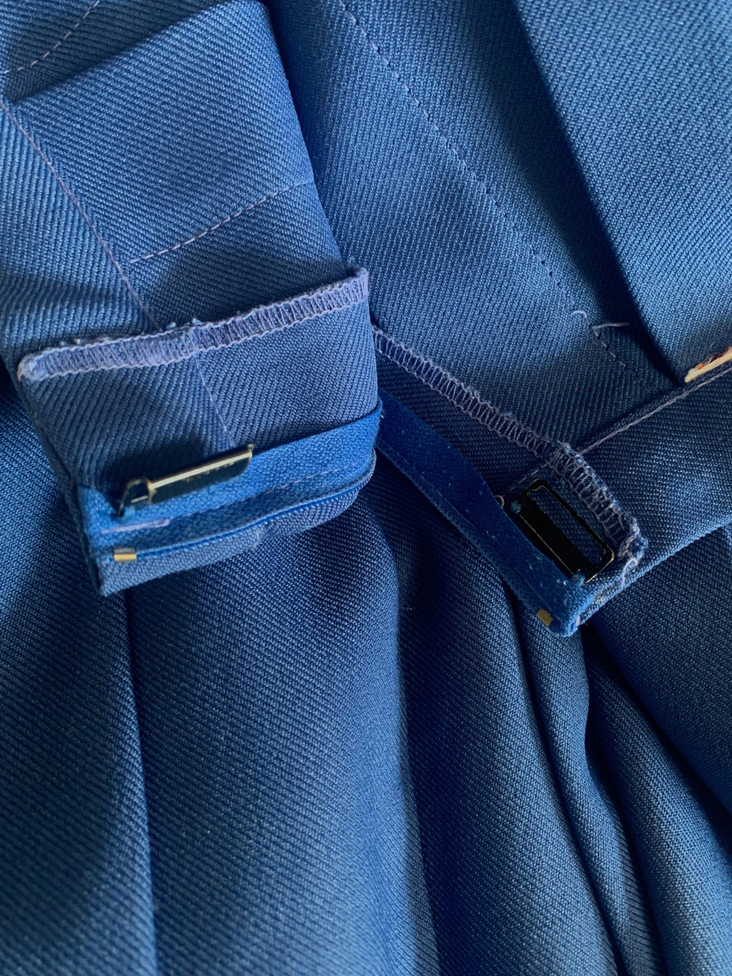 Jupe Plissée Vintage Midi Bleu Royal - Années 70/80 - Élégance Classique Rétro - T. 38 FR (M)