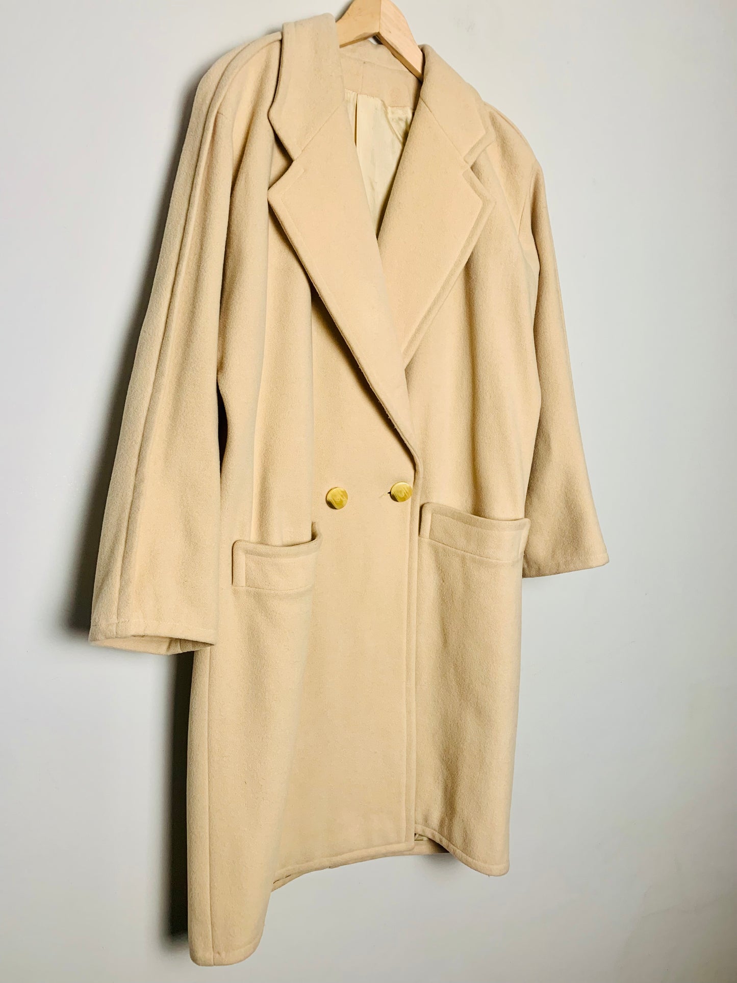 Manteau Vintage en Laine Fabriqué en France - Butter Yellow - T. 38