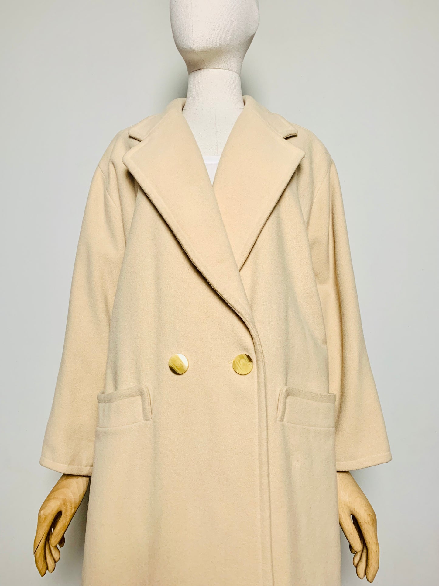 Manteau Vintage en Laine Fabriqué en France - Butter Yellow - T. 38