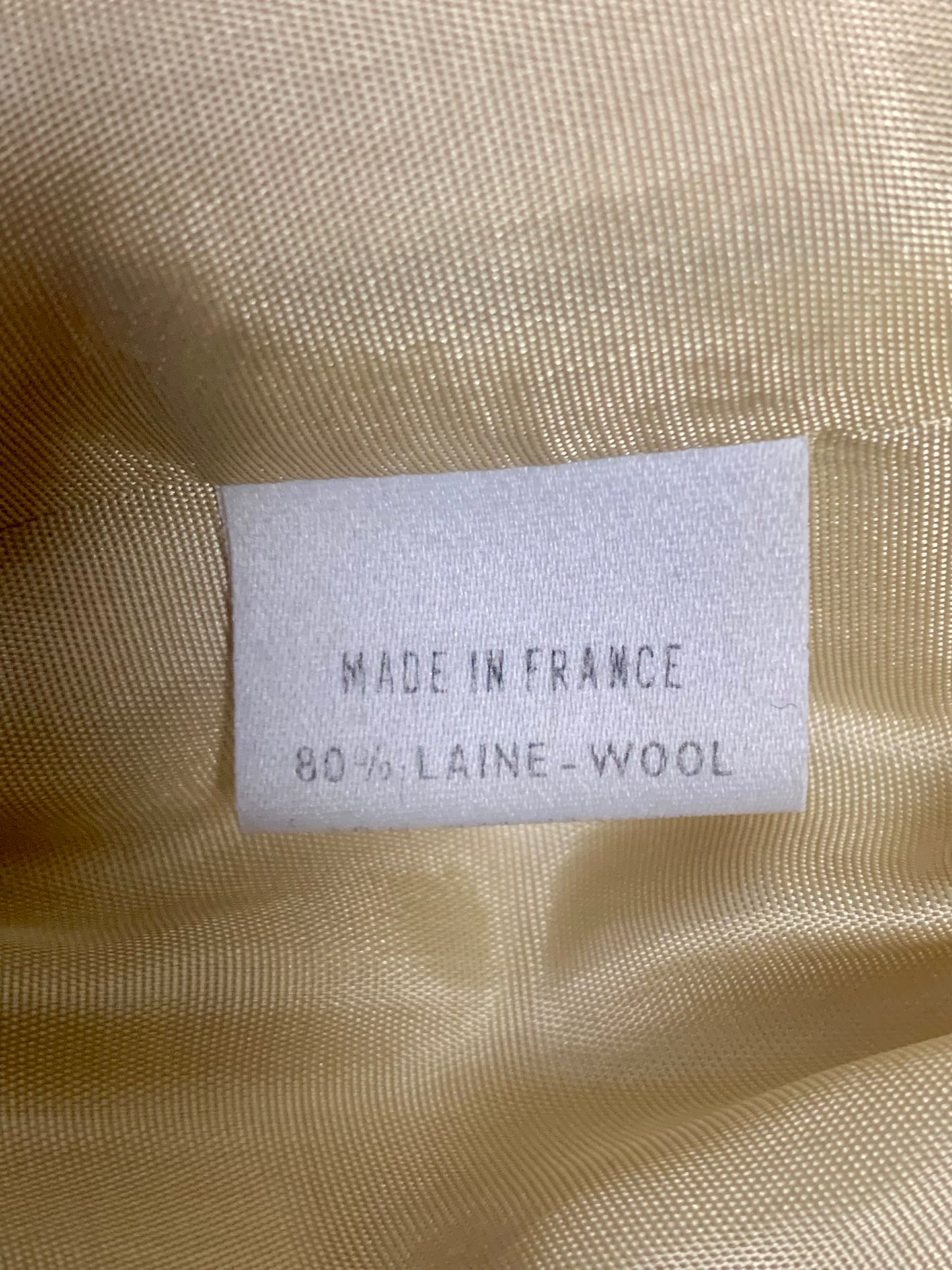 Manteau Vintage en Laine Fabriqué en France - Butter Yellow - T. 38