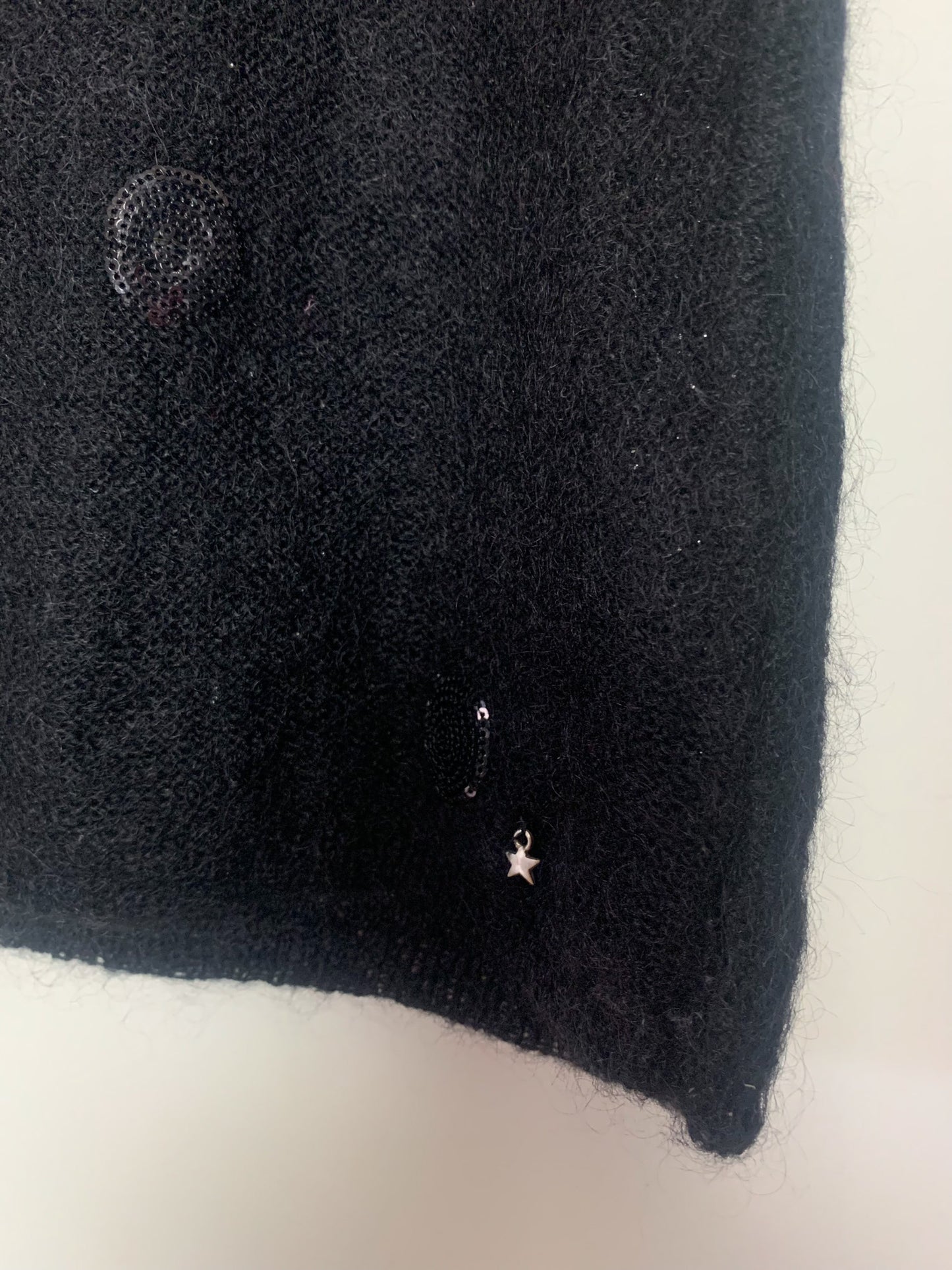 Pull Des Petits Hauts en Kid Mohair et Sequins - Noir - T. 38