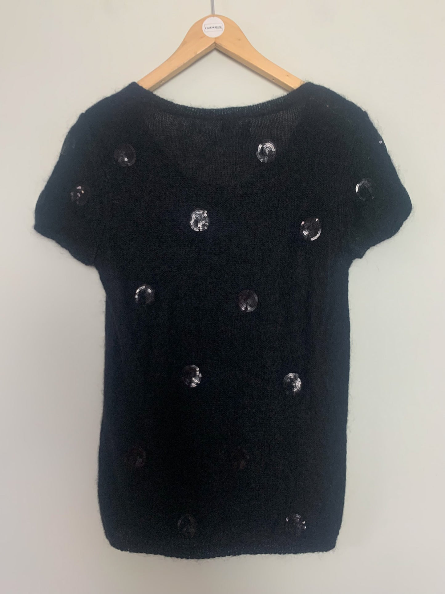 Pull Des Petits Hauts en Kid Mohair et Sequins - Noir - T. 38