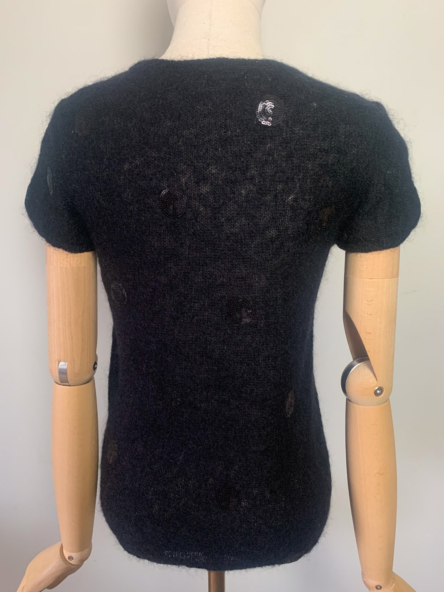 Pull Des Petits Hauts en Kid Mohair et Sequins - Noir - T. 38