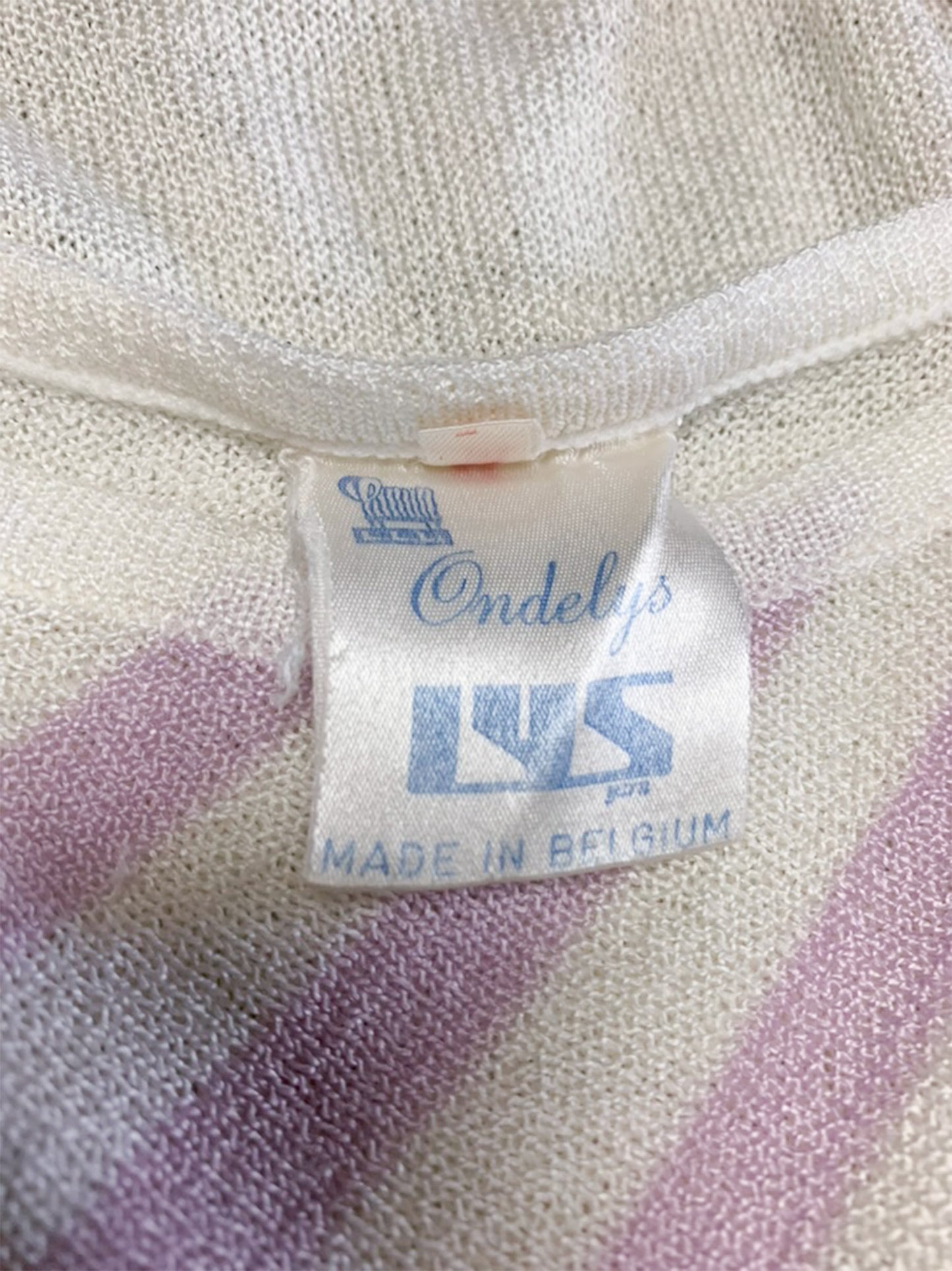 Top en Maille Vintage Ondelys - Manches Courtes Rayées - Taille S