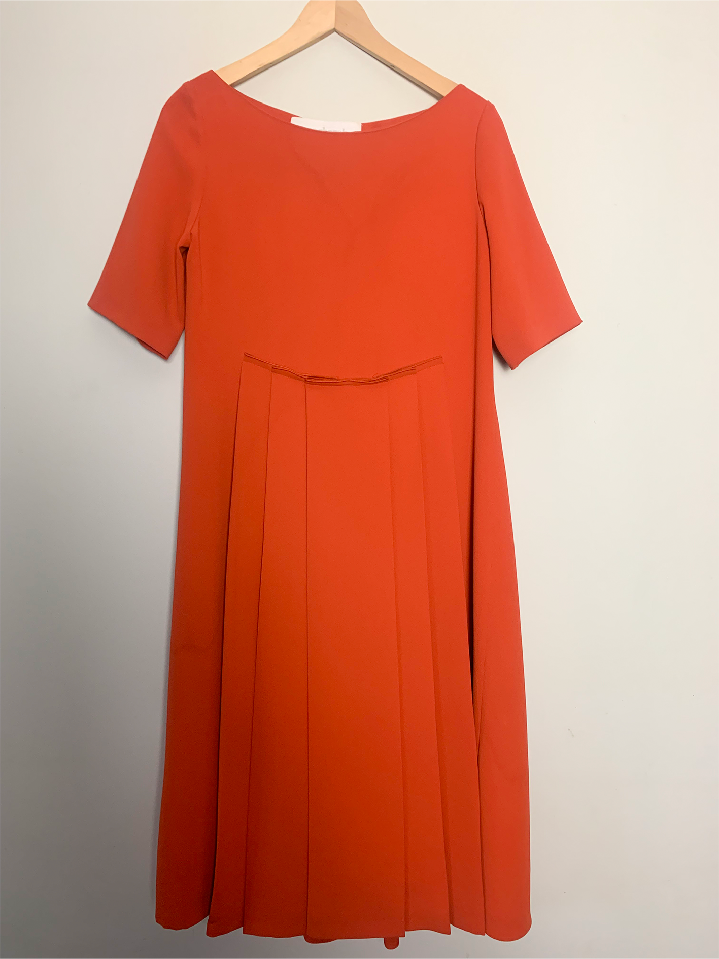Robe en crêpe orange vintage Cacharel