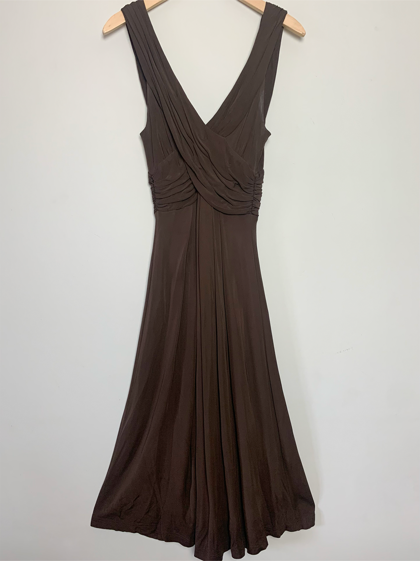 Robe midi glamour chic marron Caroll