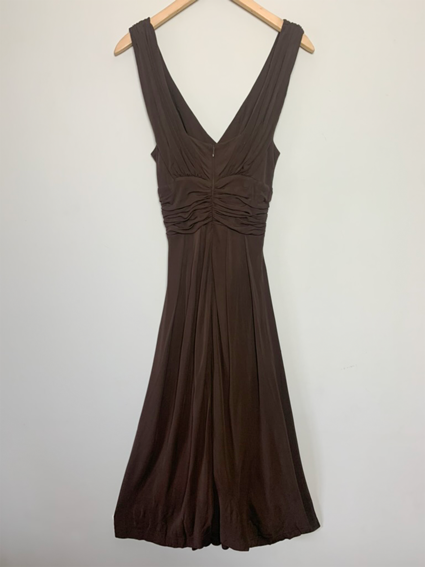 Robe midi glamour chic marron Caroll