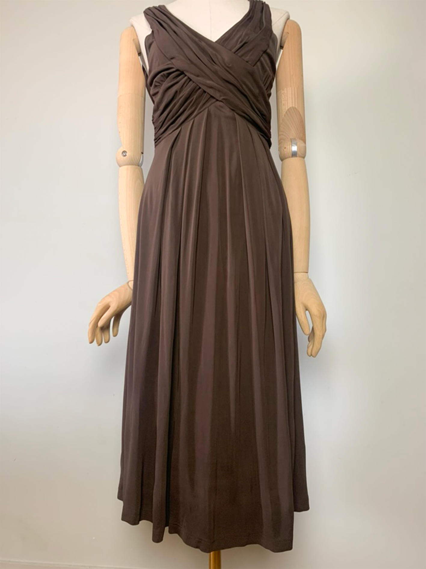 Robe midi glamour chic marron Caroll