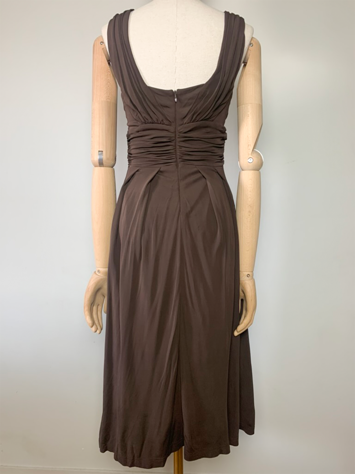 Robe midi glamour chic marron Caroll