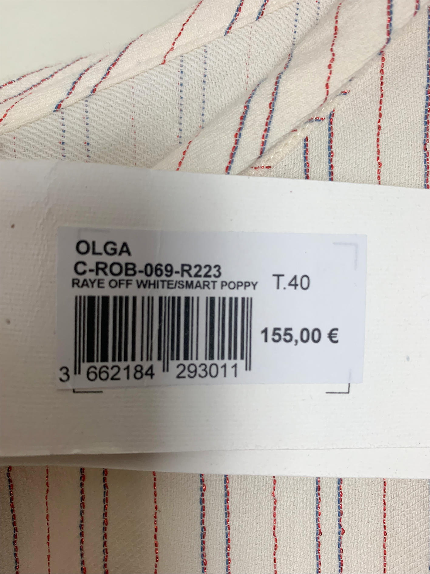 Robe en coton biologique crème rayée Ekyog