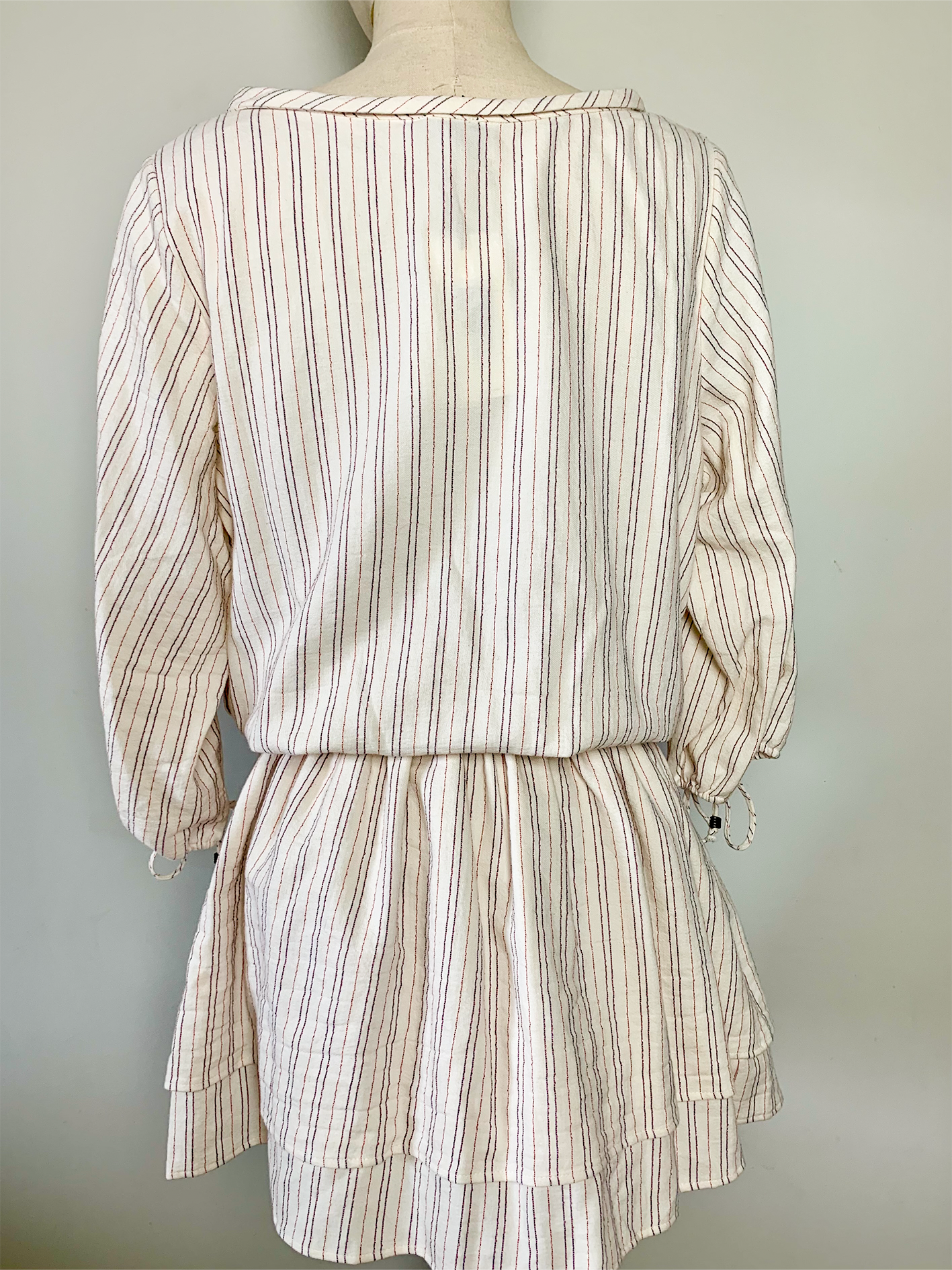 Robe en coton biologique crème rayée Ekyog