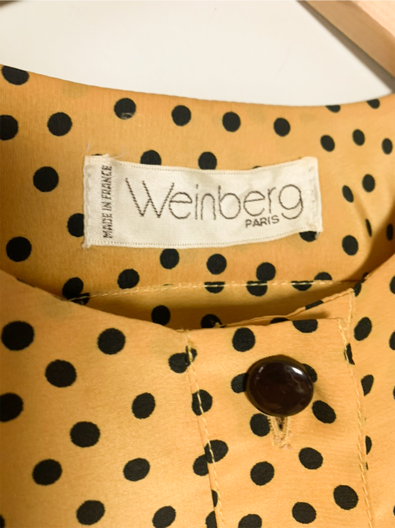 Robe midi fluide manches courtes jaune safran vintage Weimberg