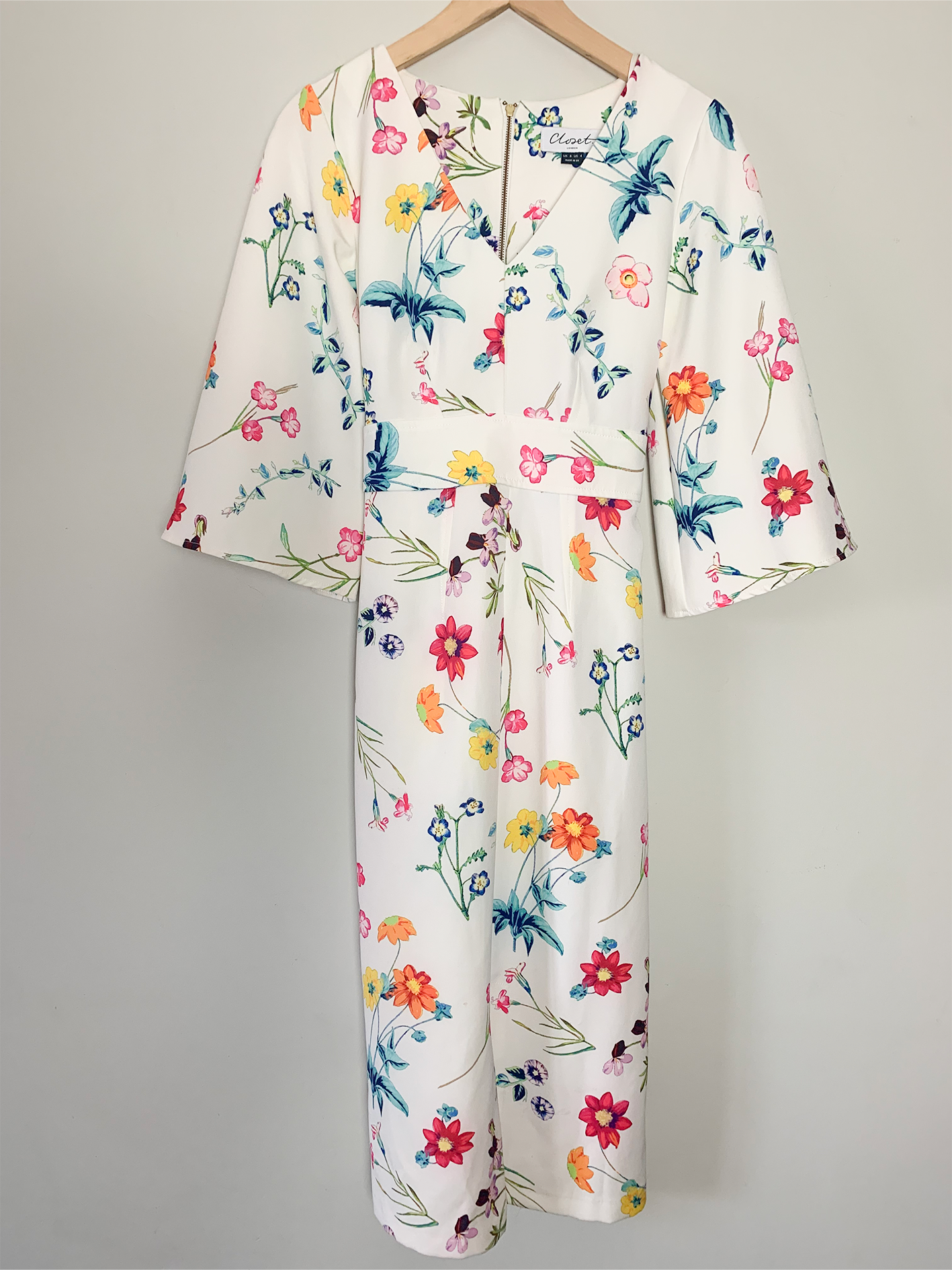 Robe chic blanche imprimée fleurs Closet