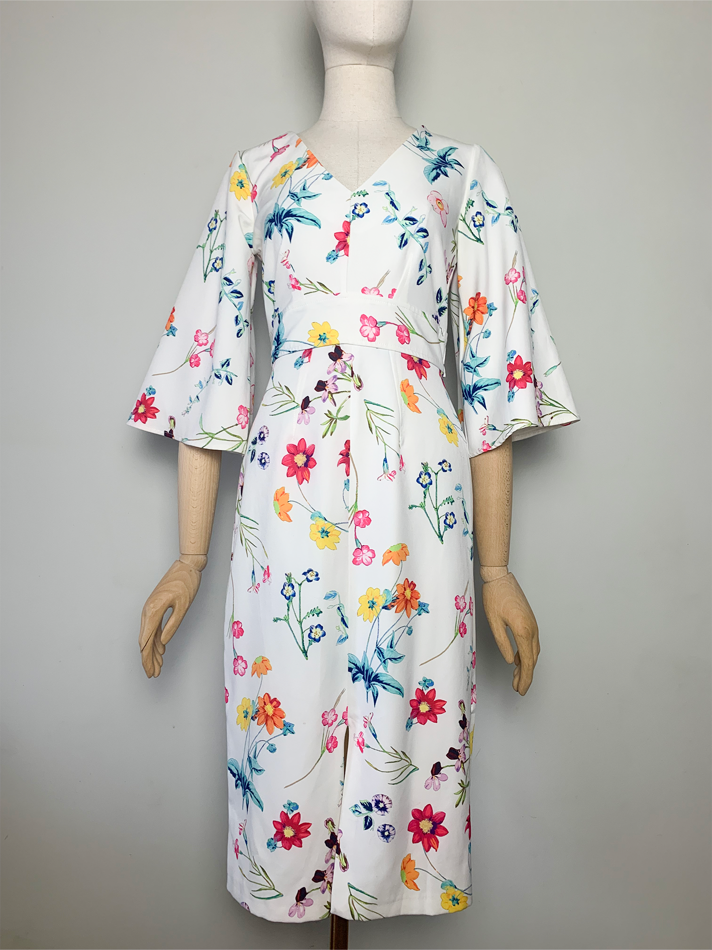 Robe chic blanche imprimée fleurs Closet