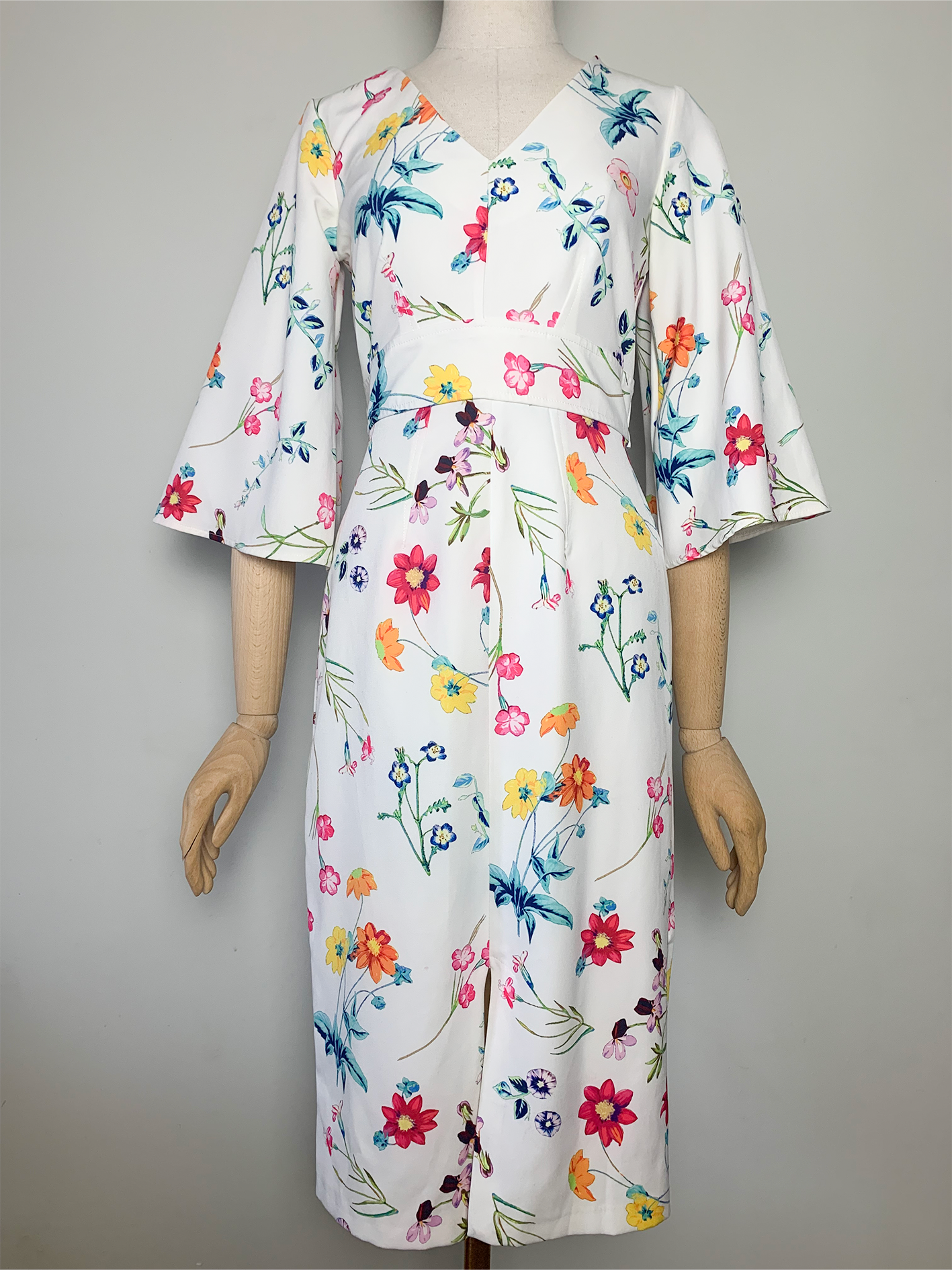 Robe chic blanche imprimée fleurs Closet