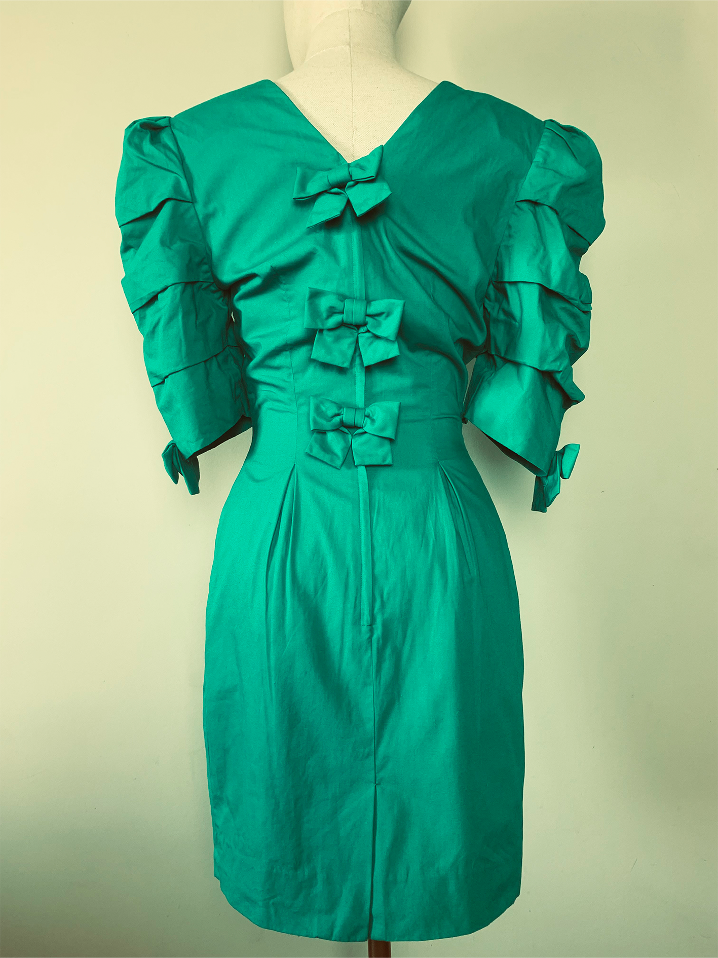Robe verte nœuds dans le dos vintage années 80 90 Youri