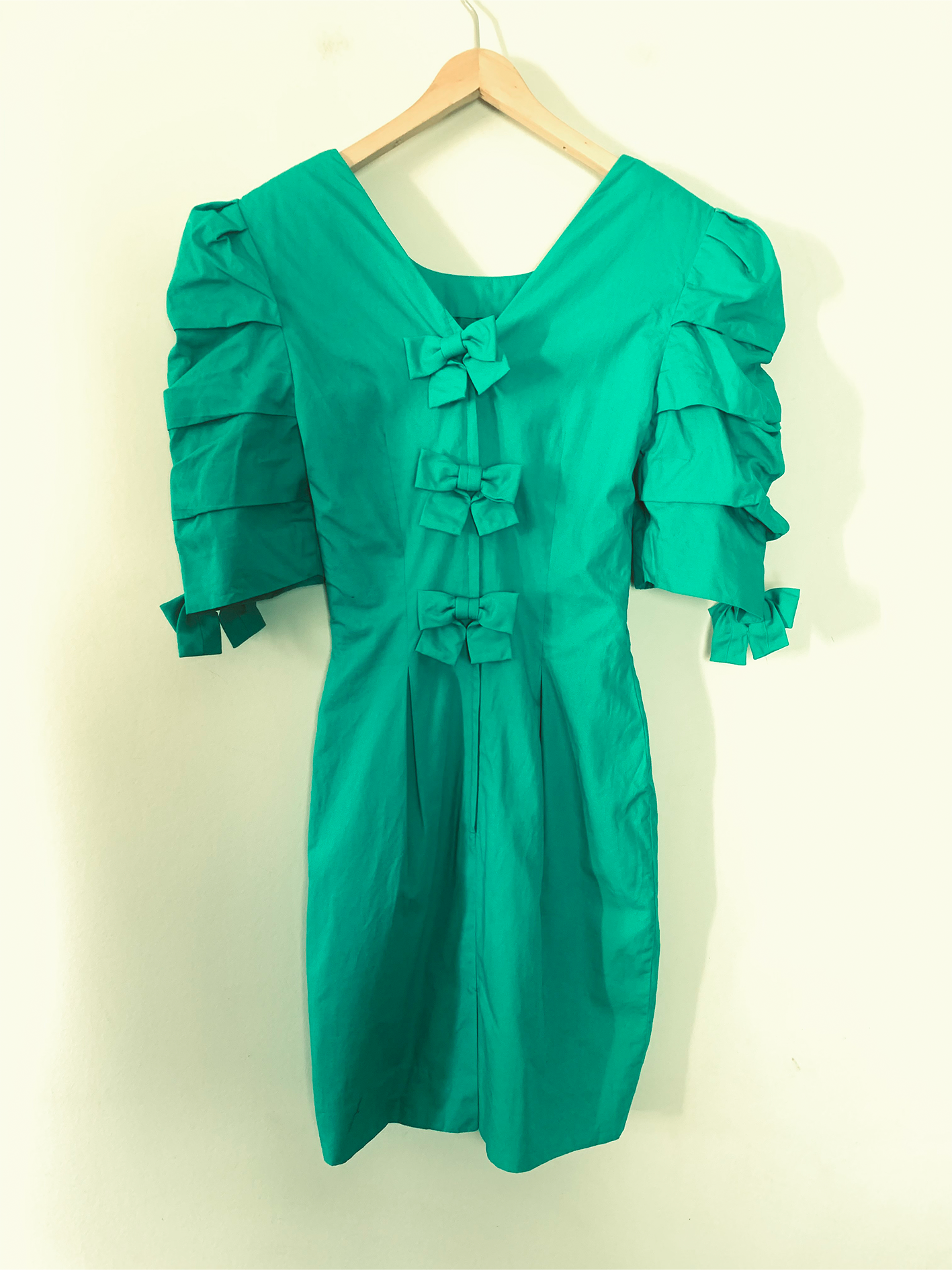 Robe verte nœuds dans le dos vintage années 80 90 Youri