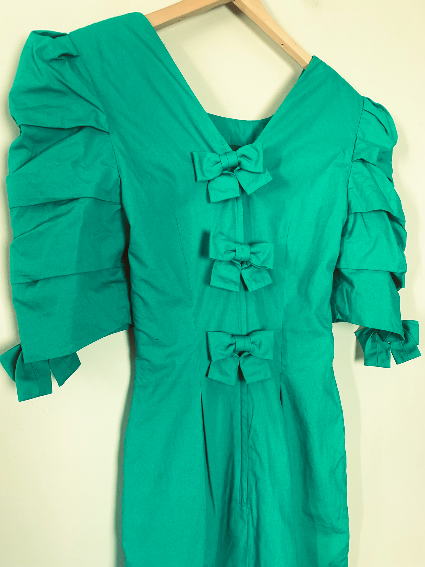 Robe verte nœuds dans le dos vintage années 80 90 Youri