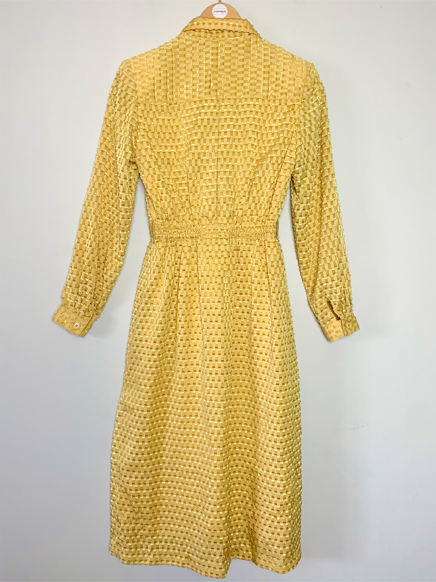 Robe glamour portefeuille jaune scintillante vintage