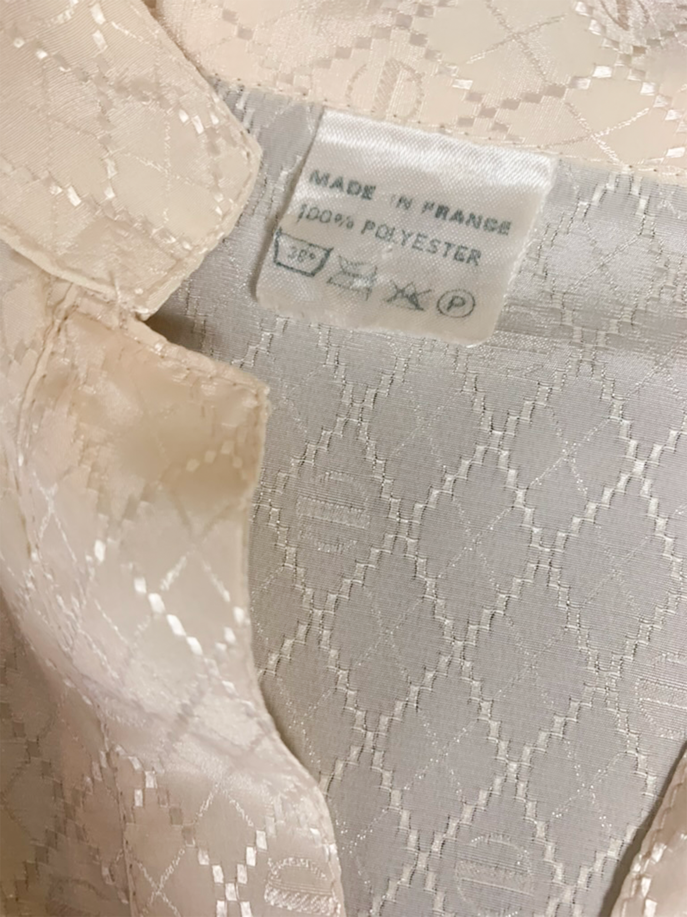 Robe fluide écru satinée vintage