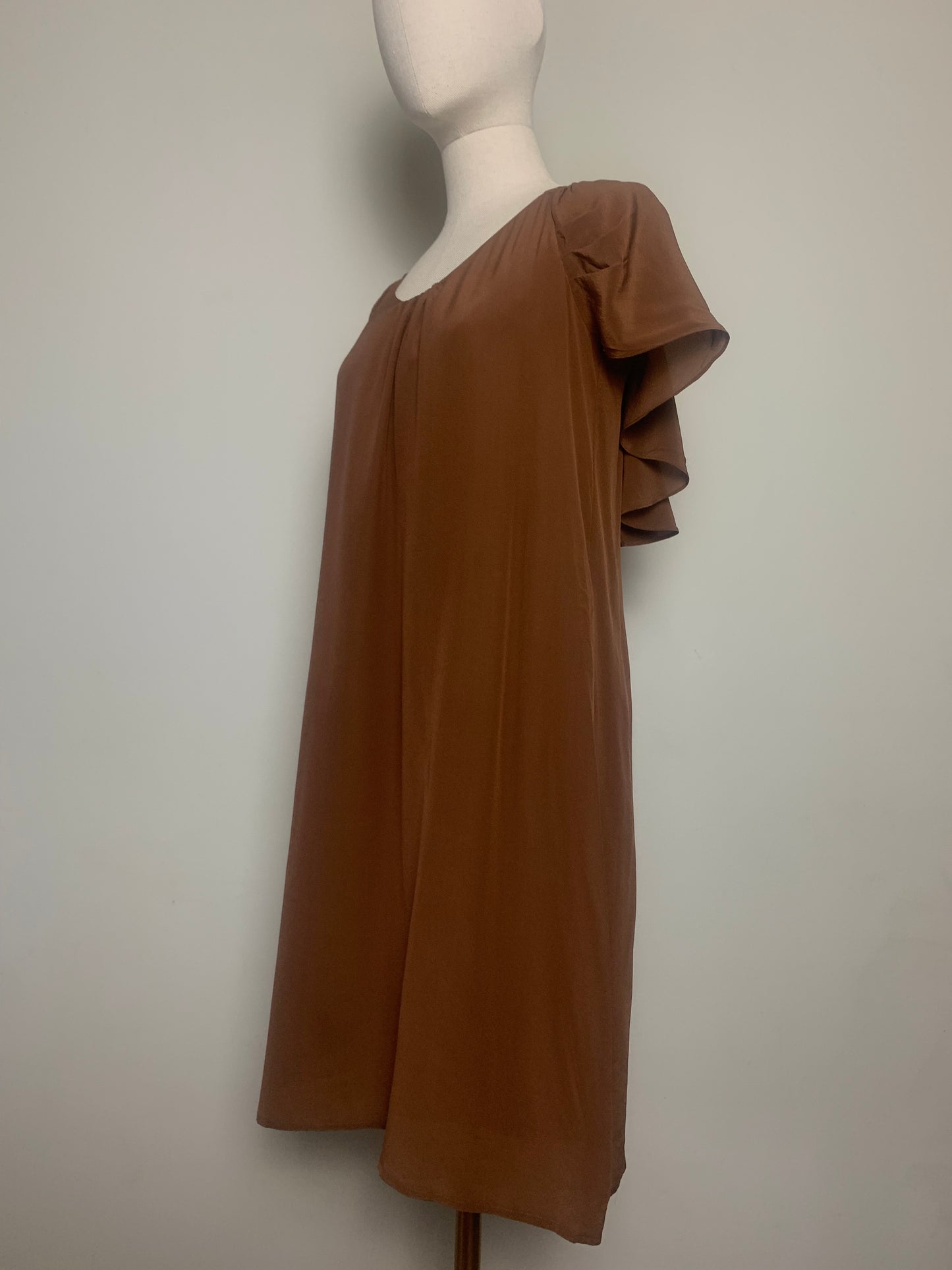 Robe en soie marron Les Petites