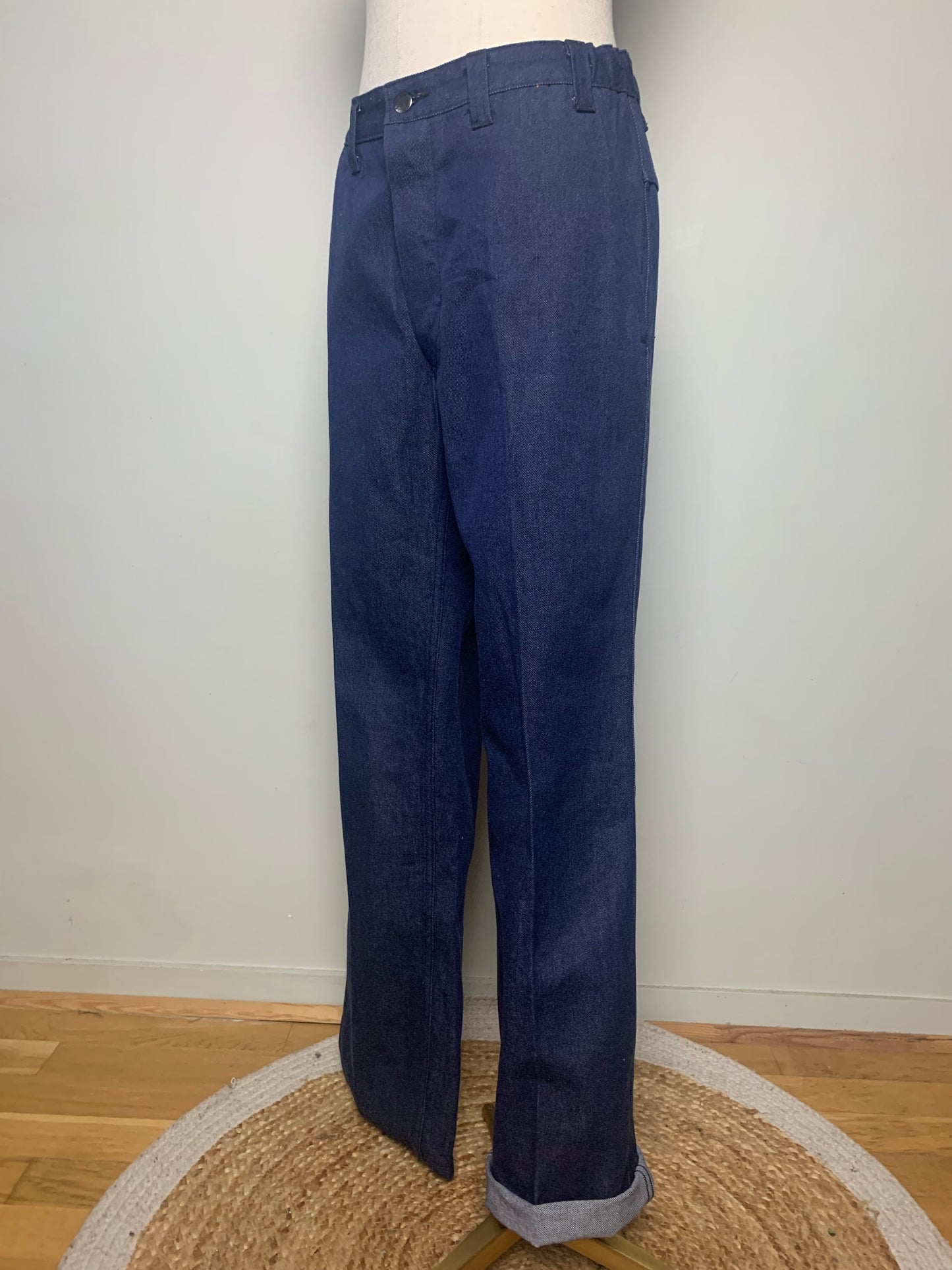 Jean femme indigo workwear utility vintage