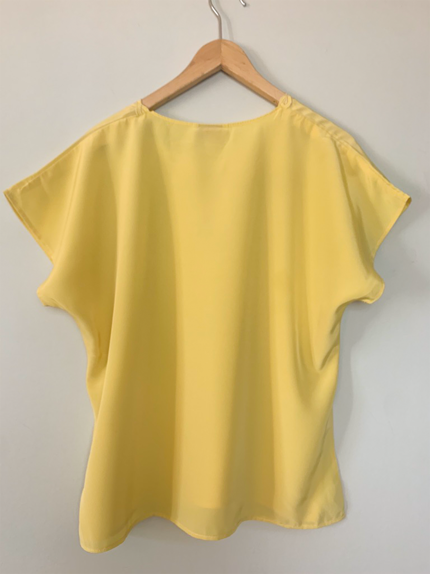 Blouse jaune manches courtes avec détails brodés vintage Picwick