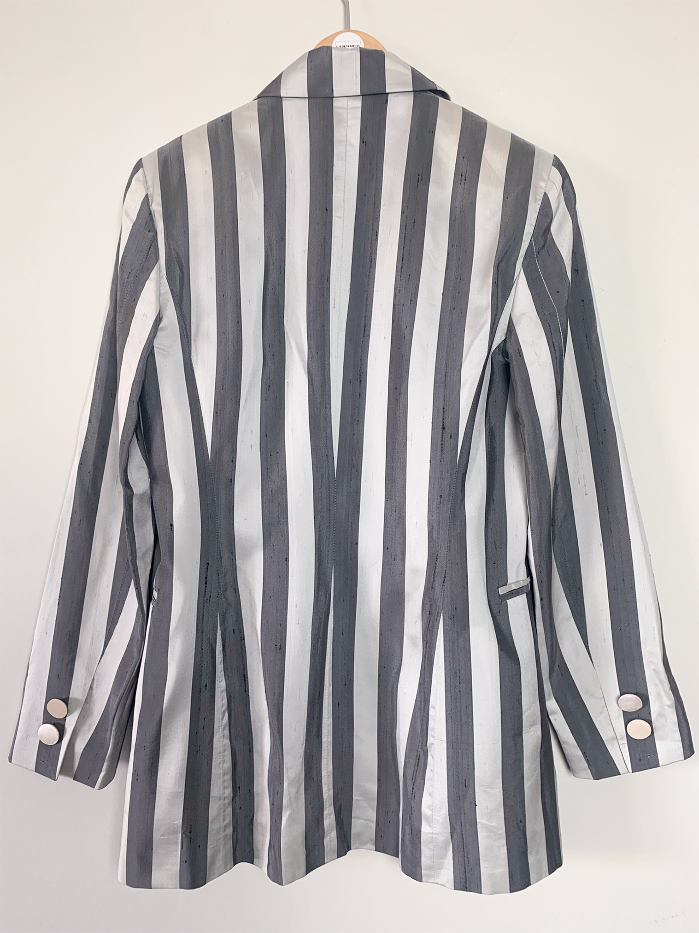 Veste rayée grise en mélange soie Gianfranco Ferre