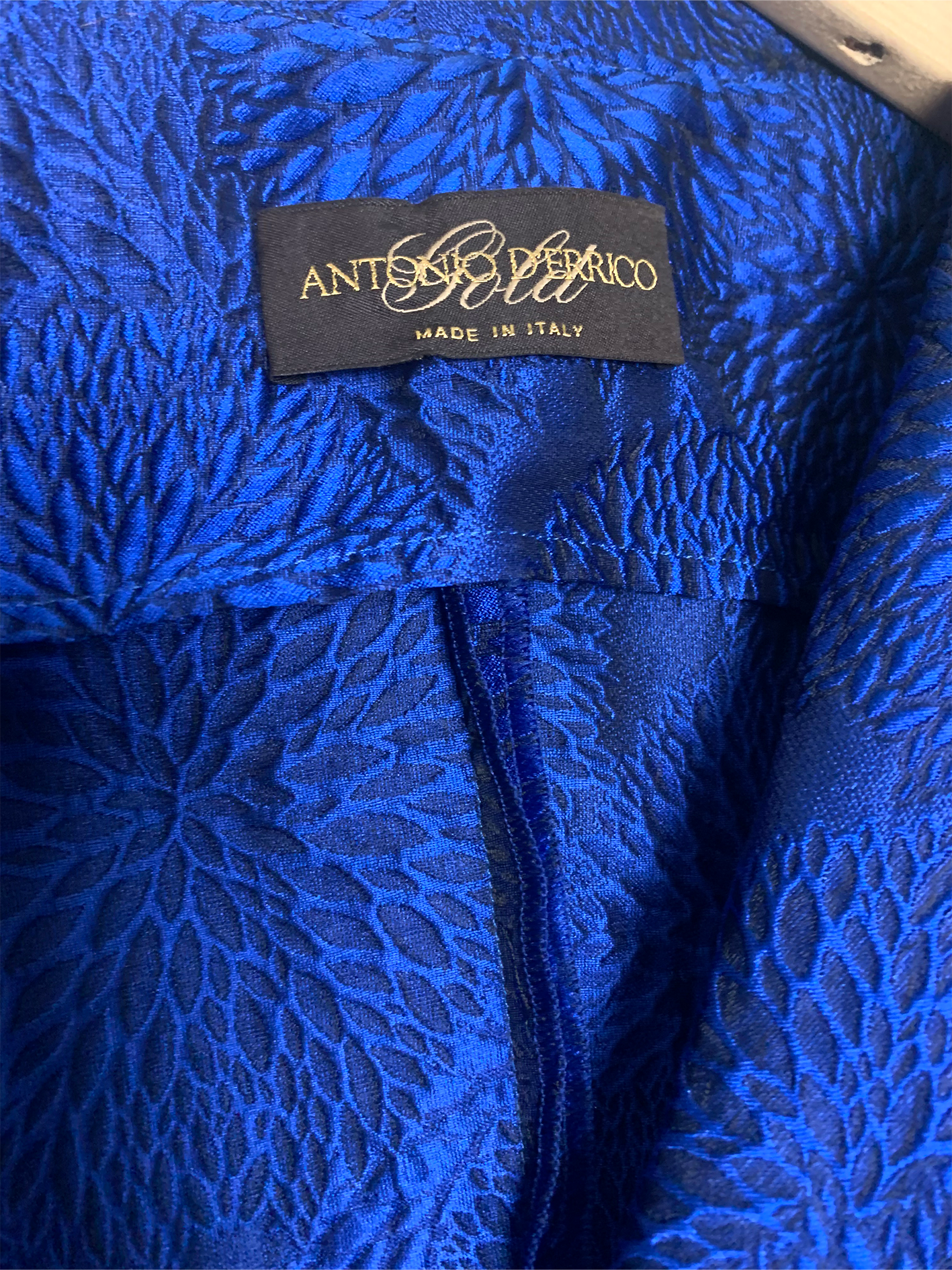 Veste légère chic bleue manches ¾ mélange soie Antonio D’Errico