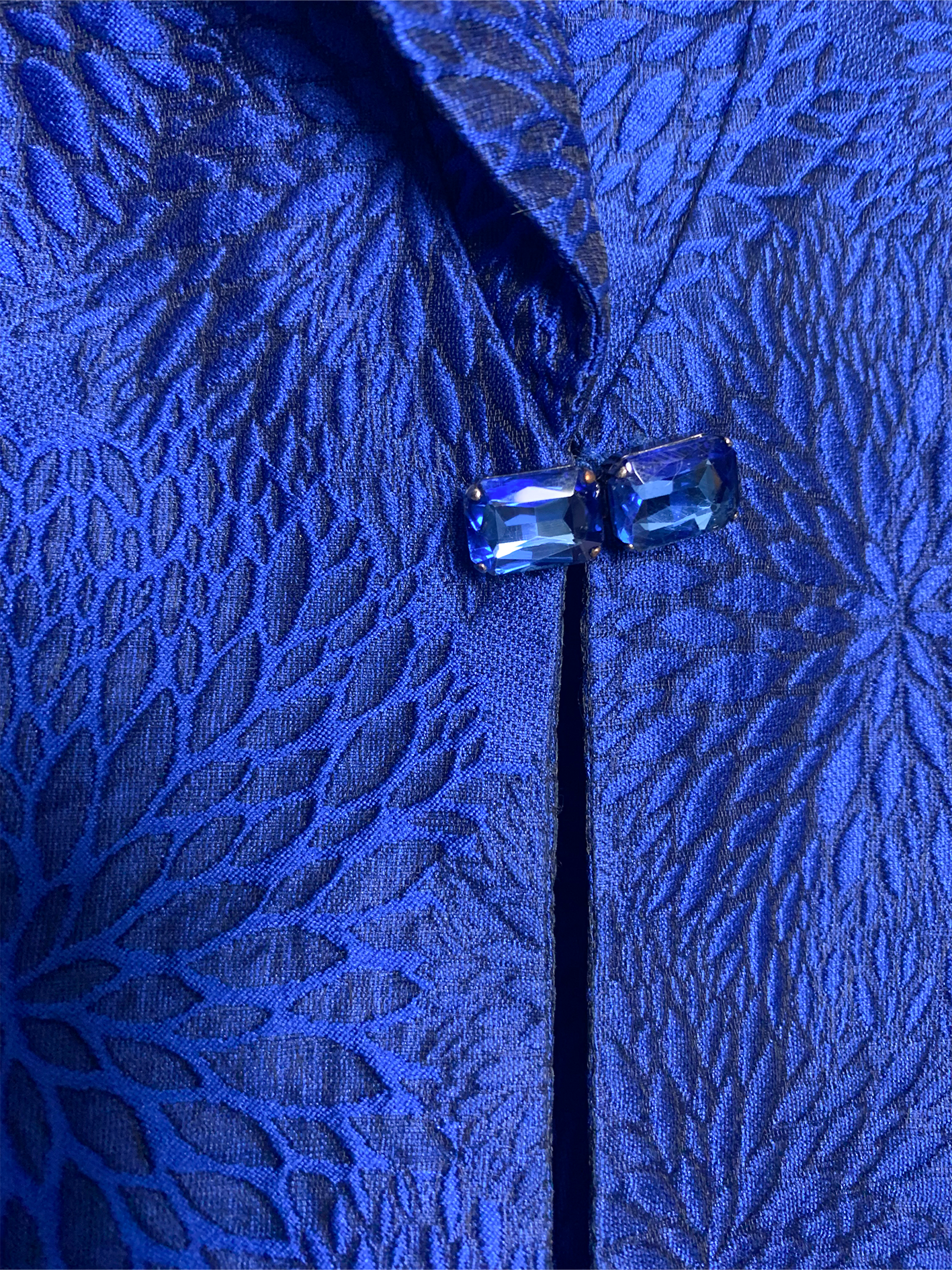 Veste légère chic bleue manches ¾ mélange soie Antonio D’Errico