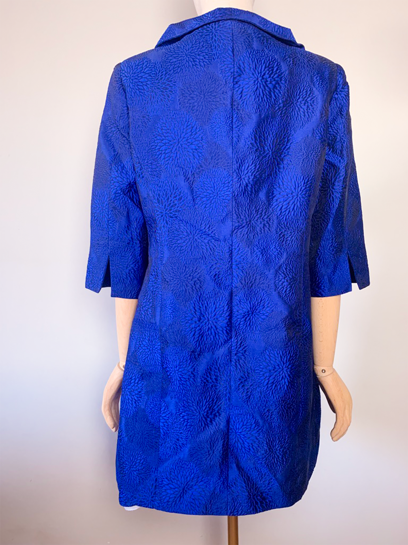 Veste légère chic bleue manches ¾ mélange soie Antonio D’Errico