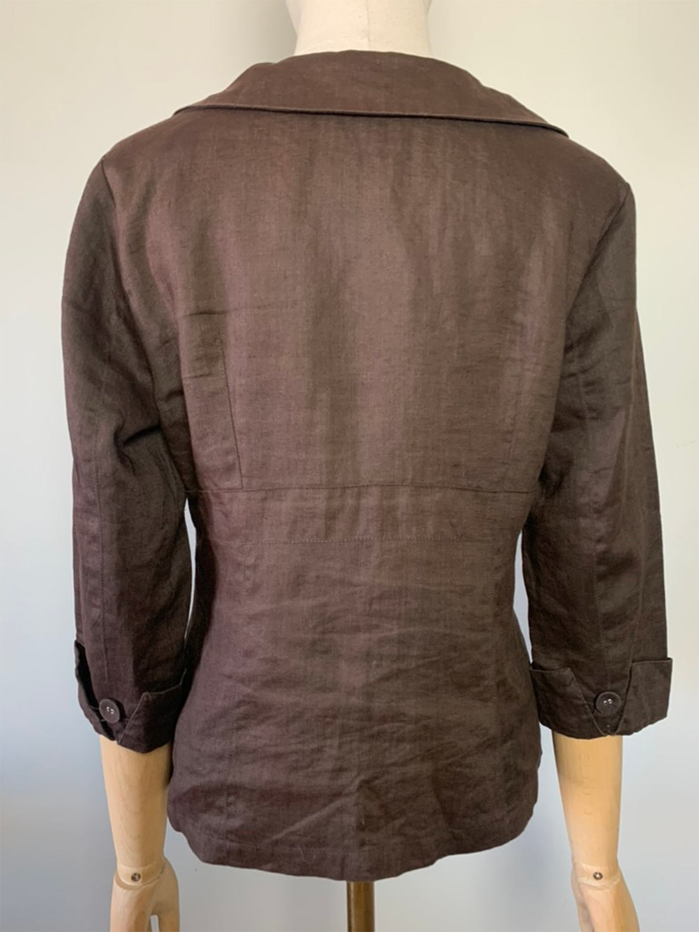 Veste chemisier en lin et ramie marron Promod