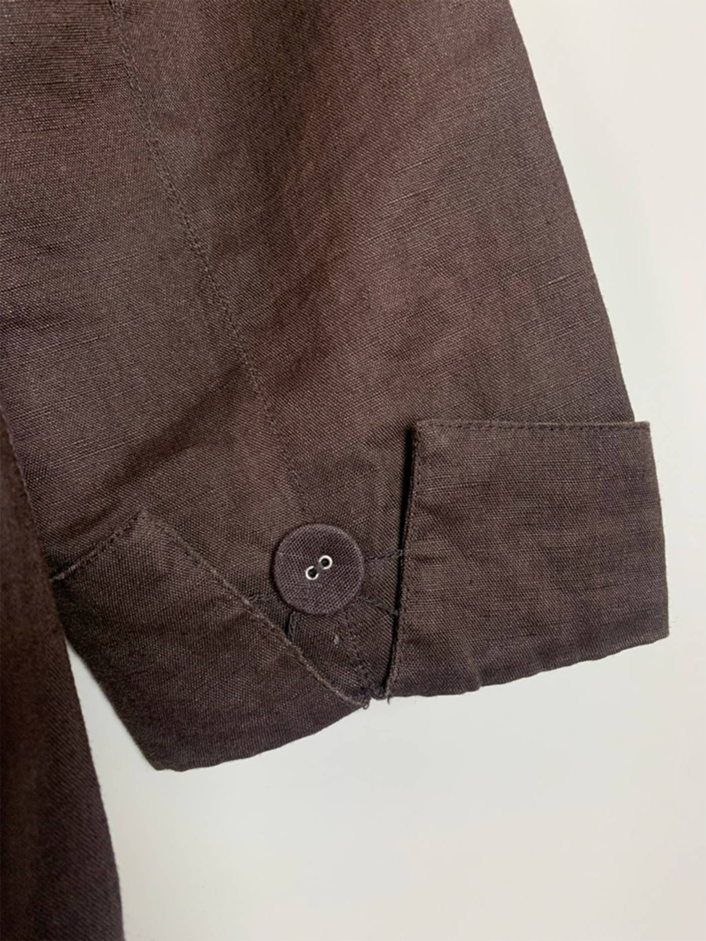 Veste chemisier en lin et ramie marron Promod