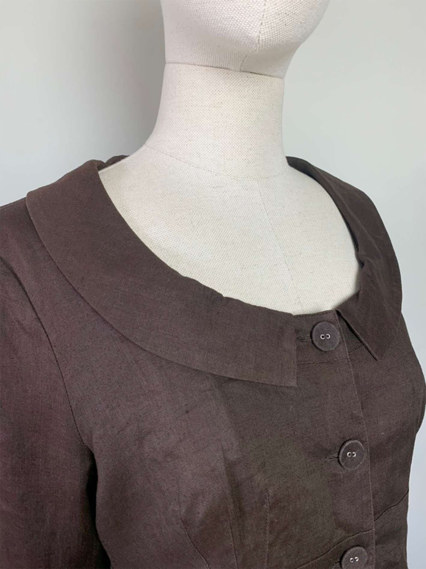 Veste chemisier en lin et ramie marron Promod