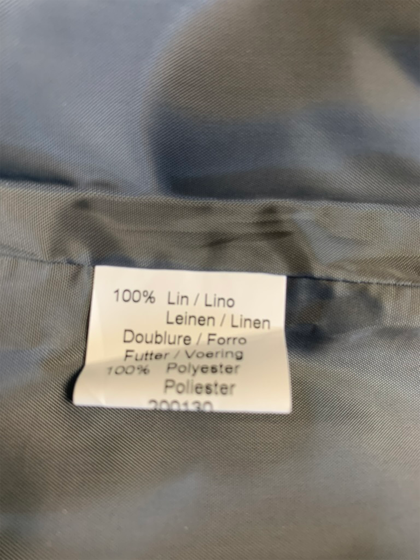 Veste mi longue grise métallisée en lin 123