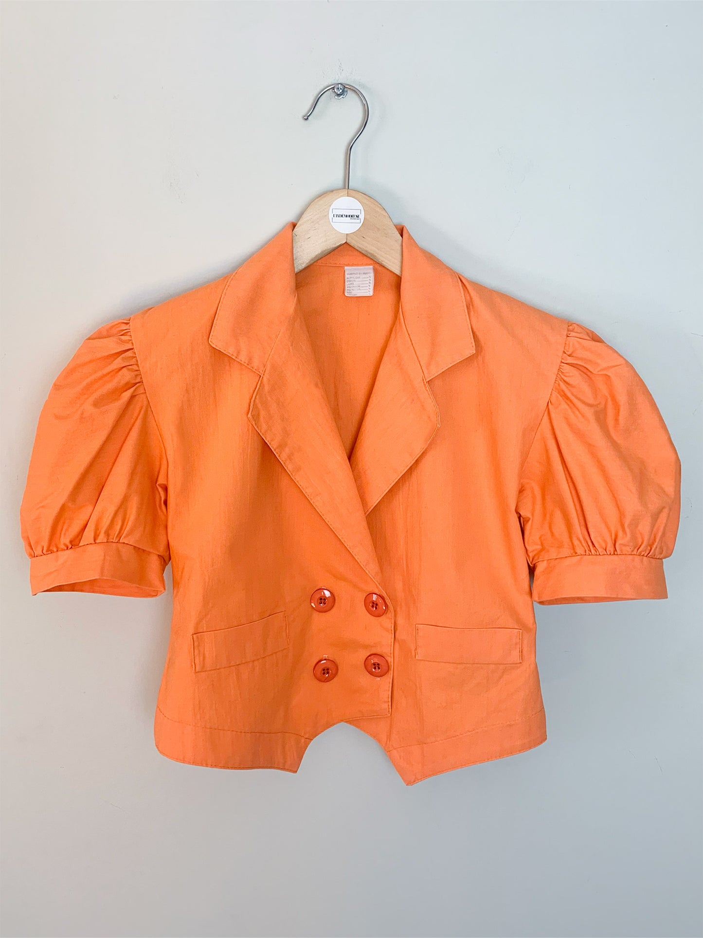 Veste courte orange cintrée vintage