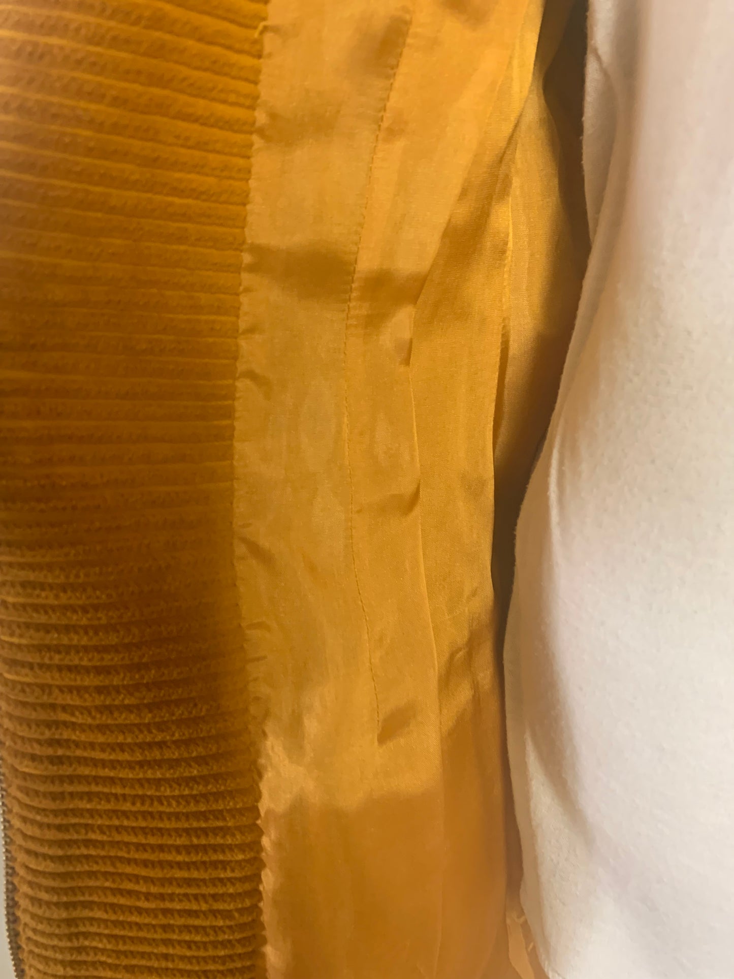 Veste Vintage Angelo Tarlazzi en Velours Côtelé - Jaune Moutarde - T. 38