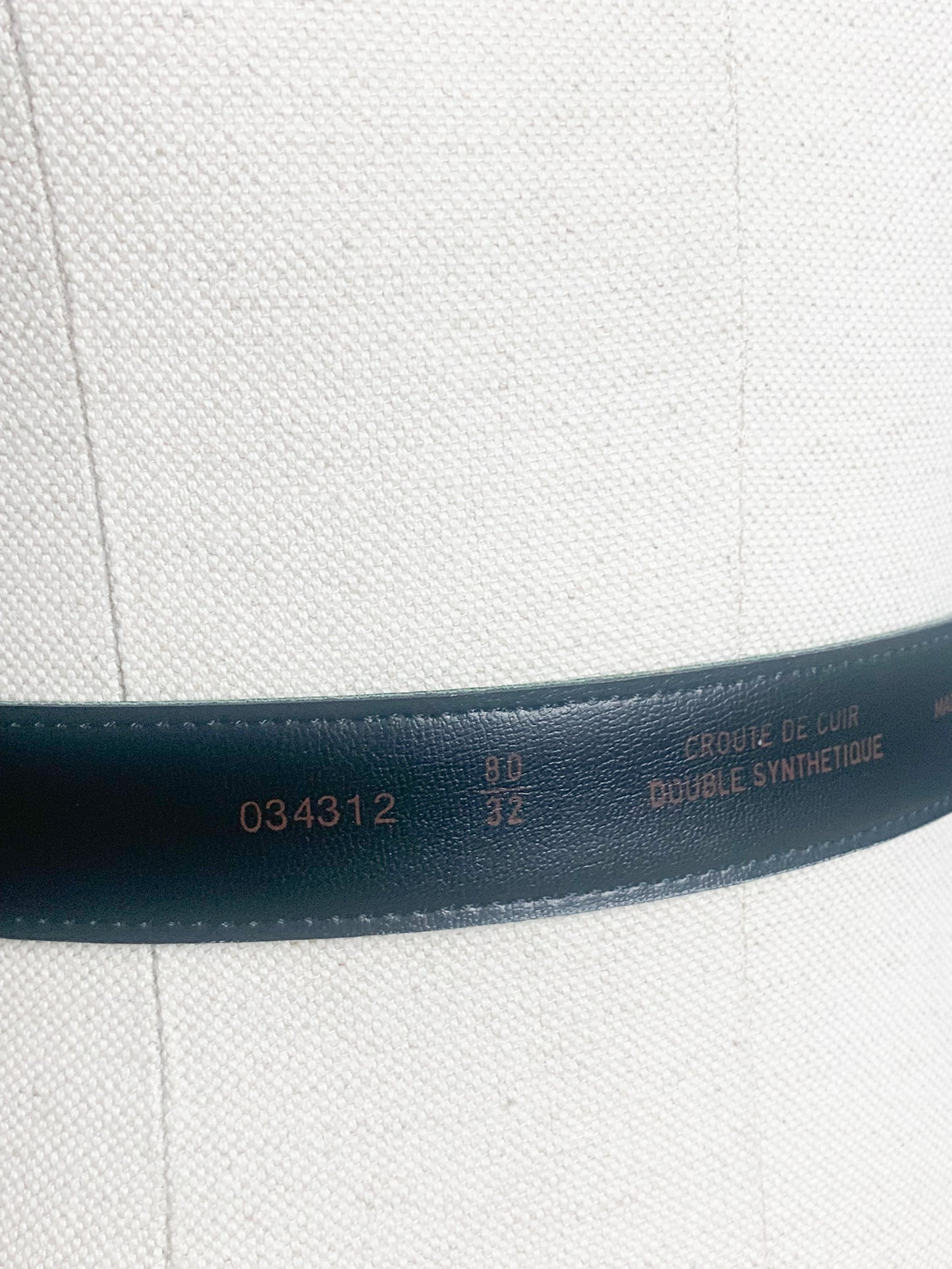Ceinture Vintage Cuir Véritable Vert Émeraude - Boucle Dorée - Made in France - Années 80/90 - T. 80 (38/40 FR)