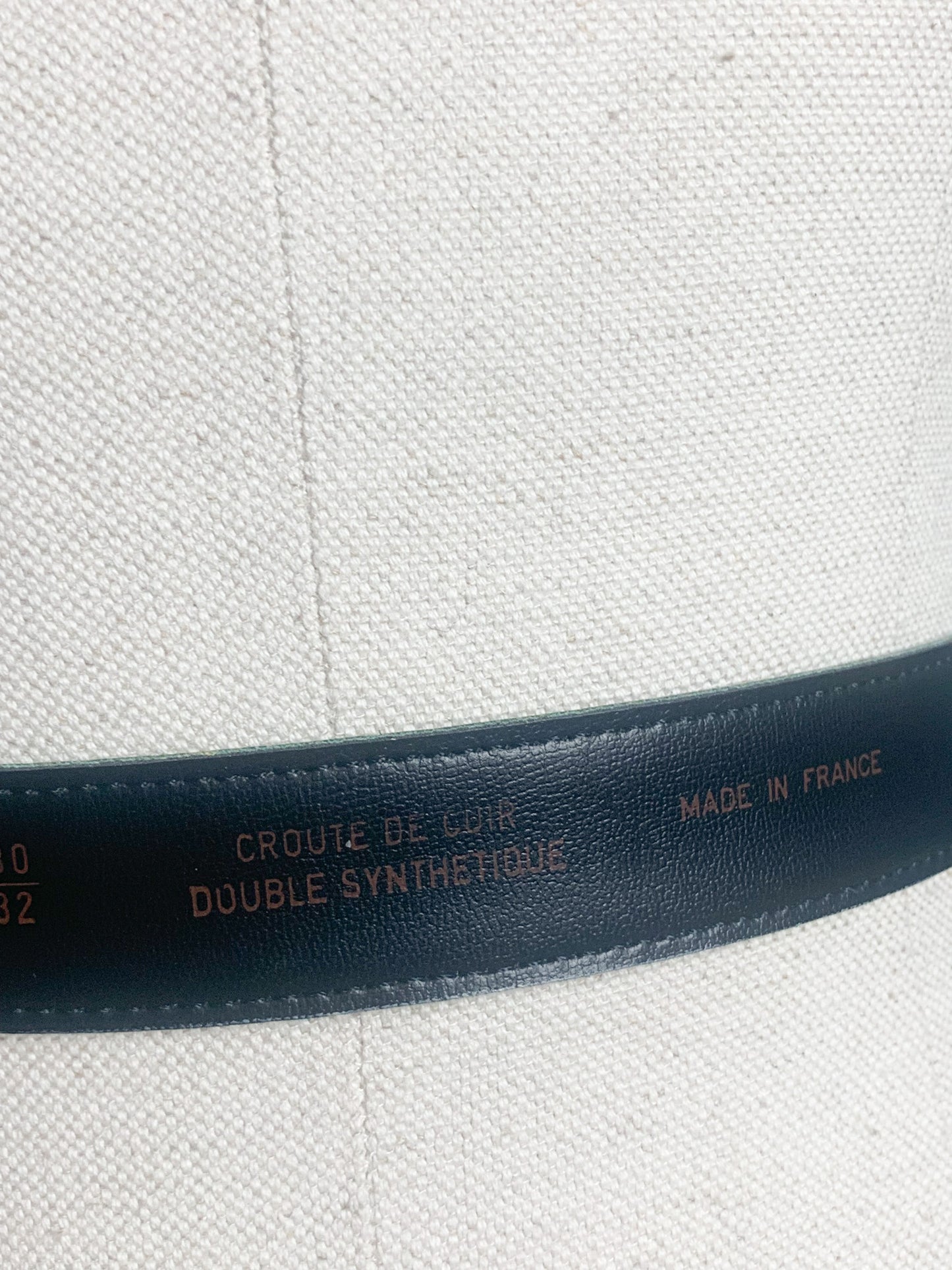 Ceinture Vintage Cuir Véritable Vert Émeraude - Boucle Dorée - Made in France - Années 80/90 - T. 80 (38/40 FR)