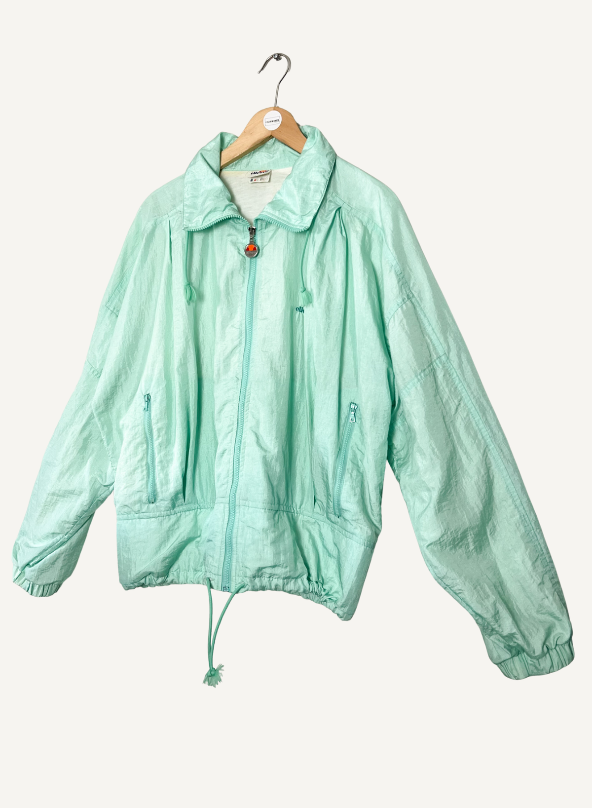 Blouson coupe-vent vintage années 80 90 vert menthe pastel Ellesse _T36 à 40