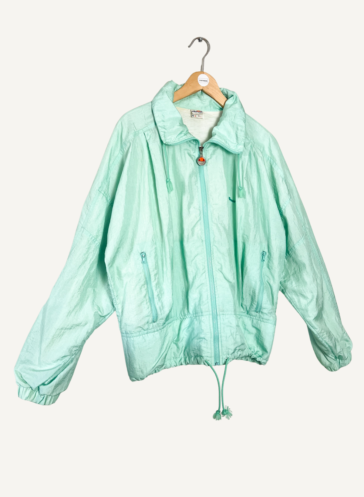 Blouson coupe-vent vintage années 80 90 vert menthe pastel Ellesse _T36 à 40
