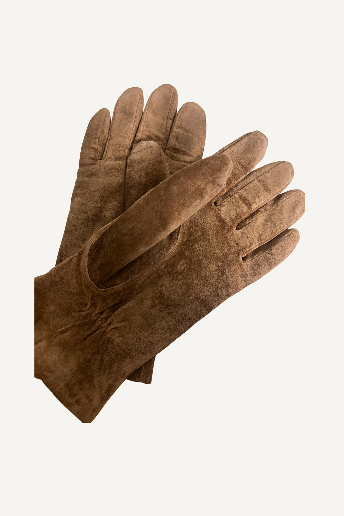 Gants en Croûte de Cuir Marron - Détails Plis - Doublés – TS
